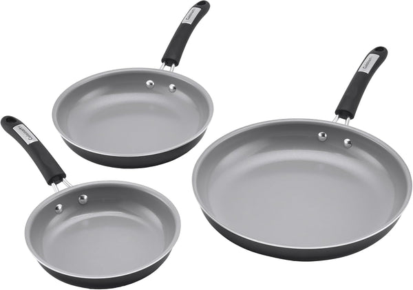 , 3-Pc Classic Ceramic Nonstick Skillet Set, Amazon Exclusive, 35C22-3BK1