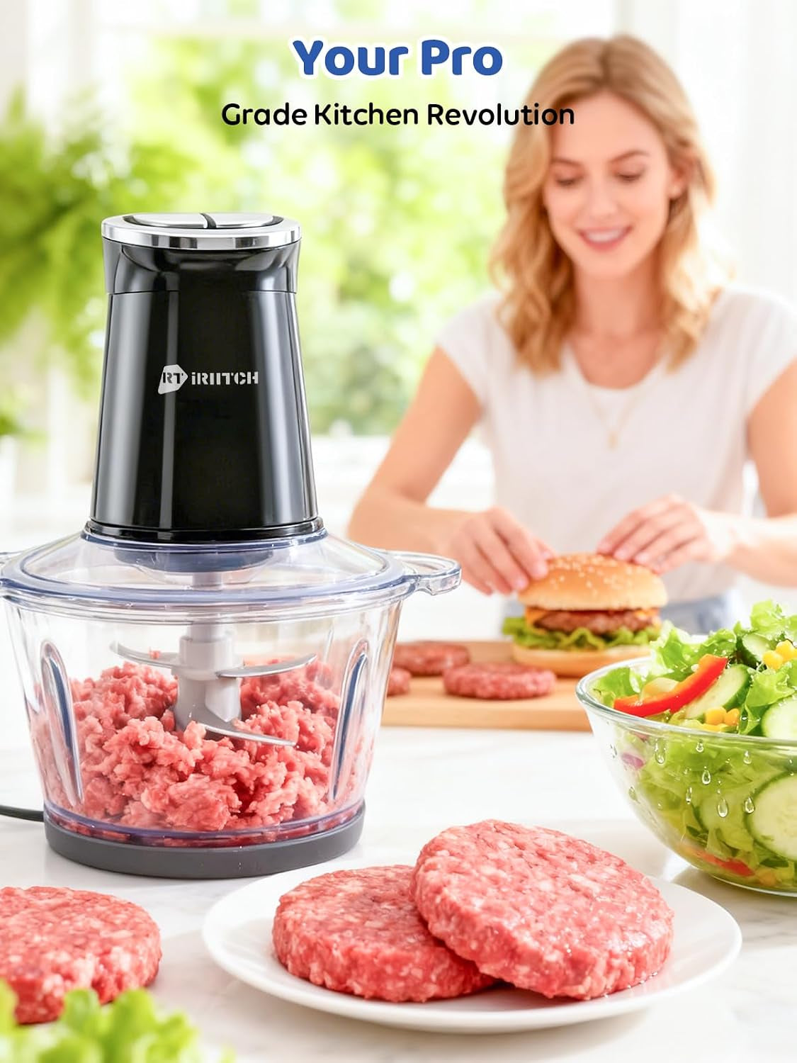 iriitch-food-processor-with-led-timer-800w-electric-chopper-2-bowls-12-cups-glass-bowl-12-cups-stainless-steel-bowl-2-set-6-bi-level-s-blades
