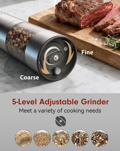 Larger Capacity Rechargeable Electric Salt and Pepper Grinder Set3