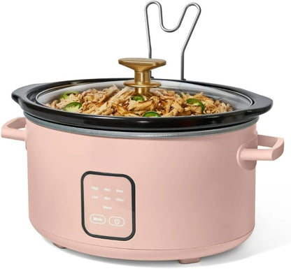 Wonderful 4-Qt Programmable Slow Cooker -5 Preset Cooking Functions, Digital Countdown Timer, Dishwasher-Safe Parts and Cool-Touch Handles (Rose)5