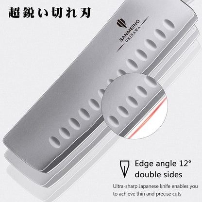 7 Inch Japanese Nakiri Knife 10Cr15Mov High Carbon Stainless Steel4
