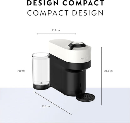 Nespresso Vertuo Pop+ Coffee & Espresso Maker by Breville, Coconut White | Coconut White Coffee Machine with Compact Design, 25 Fl. Oz. Side Tank, 30 Second Heat-Up and One Touch Brewing.8