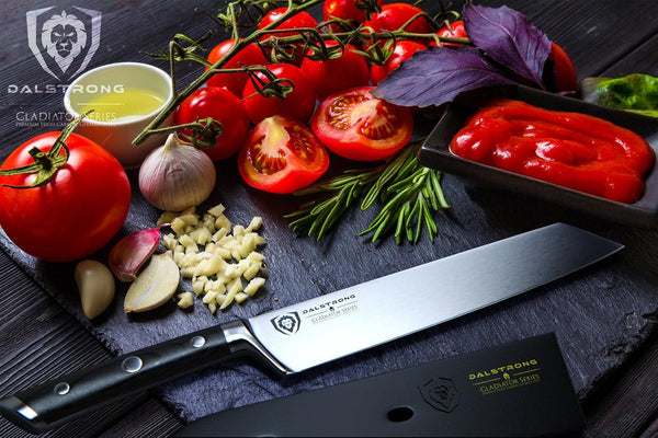 Kiritsuke Chef Knife - 8.5 Inch - Gladiator Series Elite - Forged German High Carbon German Steel - Full Tang Kitchen Knife - Black G10 Handle - W/Sheath - Chef'S Knife - NSF Certified7