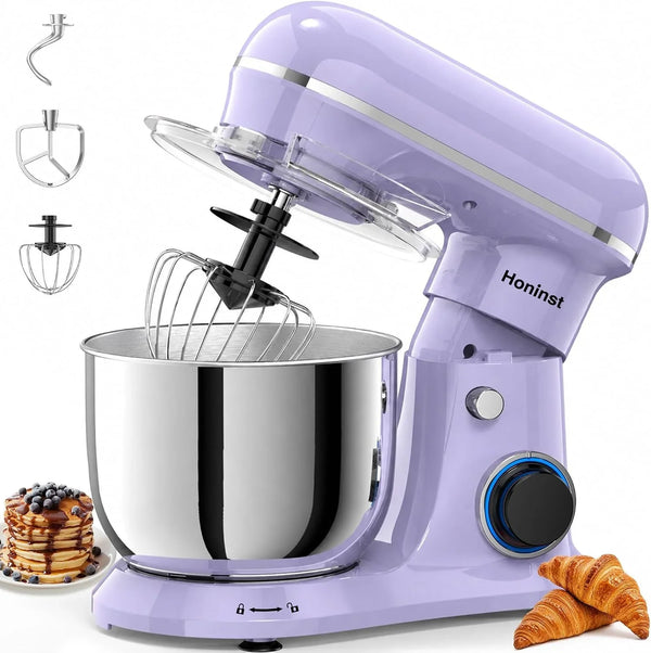 4QT Electric Stand Mixer, 10-Speed Tilt-Head Compact Kitchen Mixer | Multiple Stylish Colors | Food Mixer with Dough Hook & Beater & Whisk | for Cake & Bread | Dishwasher-Safe | Purple1