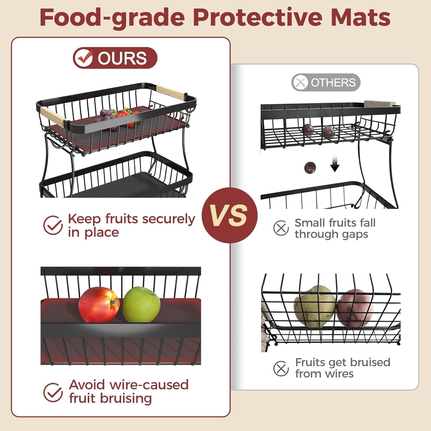 2-tier-fruit-basket-with-banana-hangers-detachable-metal-bowl-wooden-handle-protective-mats-included-versatile-holder-for-bread-snacks-and-veggies-large-2-tier-metal-design