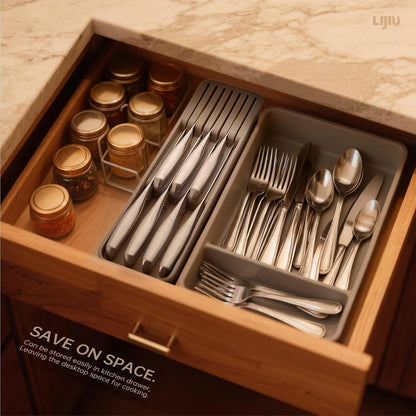 Kitchen Knife Set 7 Pcs & Horizontally Knives Case, Crafted from High Carbon 5Cr15Mov Stainless Steel and Food-Grade Polypropylene. (7)3