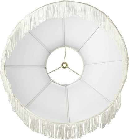 Large Cream Scallop Dome Lamp Shades 6X17X12X11 (Spider) Set of 2 | 6" Top X 17" Bottom X 11" High Replacement for Table + Floor Lamps Hardback Shade Pre-Assembled Floral Harp + Finial5