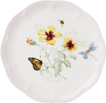 Butterfly Meadow Pink Porcelain 12-Piece Dinnerware Set for 44