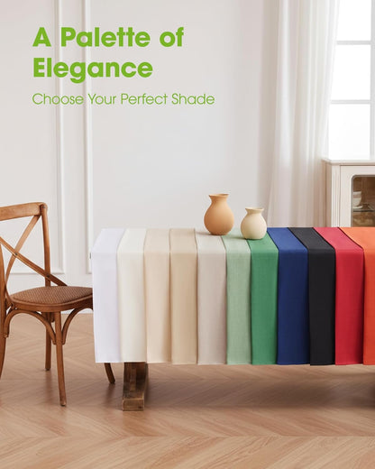 Rectangle Linen Tablecloth Waterproof & Stain Resistant, Wrinkle-Free Table Cloth Adds Elegance and Protection, Ideal for Dining, Party, Wedding and Outdoor, 52 X 70 Inch, Beige5