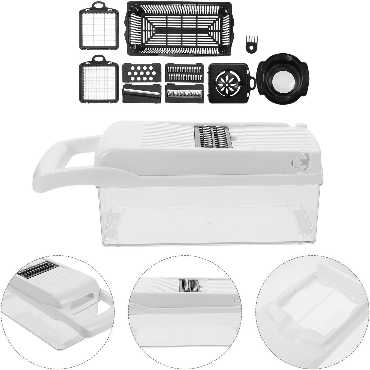 multi-function-vegetable-grater-and-potato-slicer-with-hand-grater-handle-15pcs-white-kitchen-accessory-set-for-onion-dicing-shredding-and-slicing