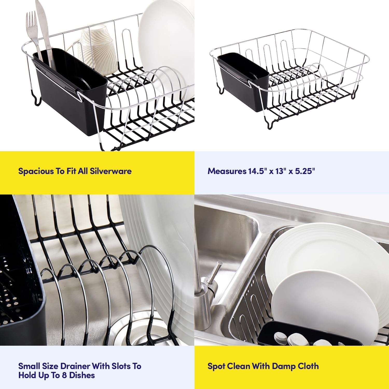 2-piece-dish-drying-rack-set-drainer-with-utensil-holder-simple-easy-to-use-fits-in-most-sinks-14-5-x-13-x-5-25-black