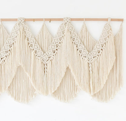 Macrame Wall Hanging Wedding Hanger Tassel Knotting Boho Decor 47"W*25"L | Cotton Rope, Bedroom Wall Art, Dorm Room Accent, Apartment Decor, Home Interior, Wedding Backdrop, Housewarming Gift6