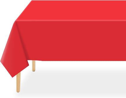 Red Plastic Table Cloth Disposable 2 Pack, 54 X 108 Inch Tablecloths for Valentines, Mothers Day, Birthday Party, Christmas Decorations, Rectangle Table Cover1