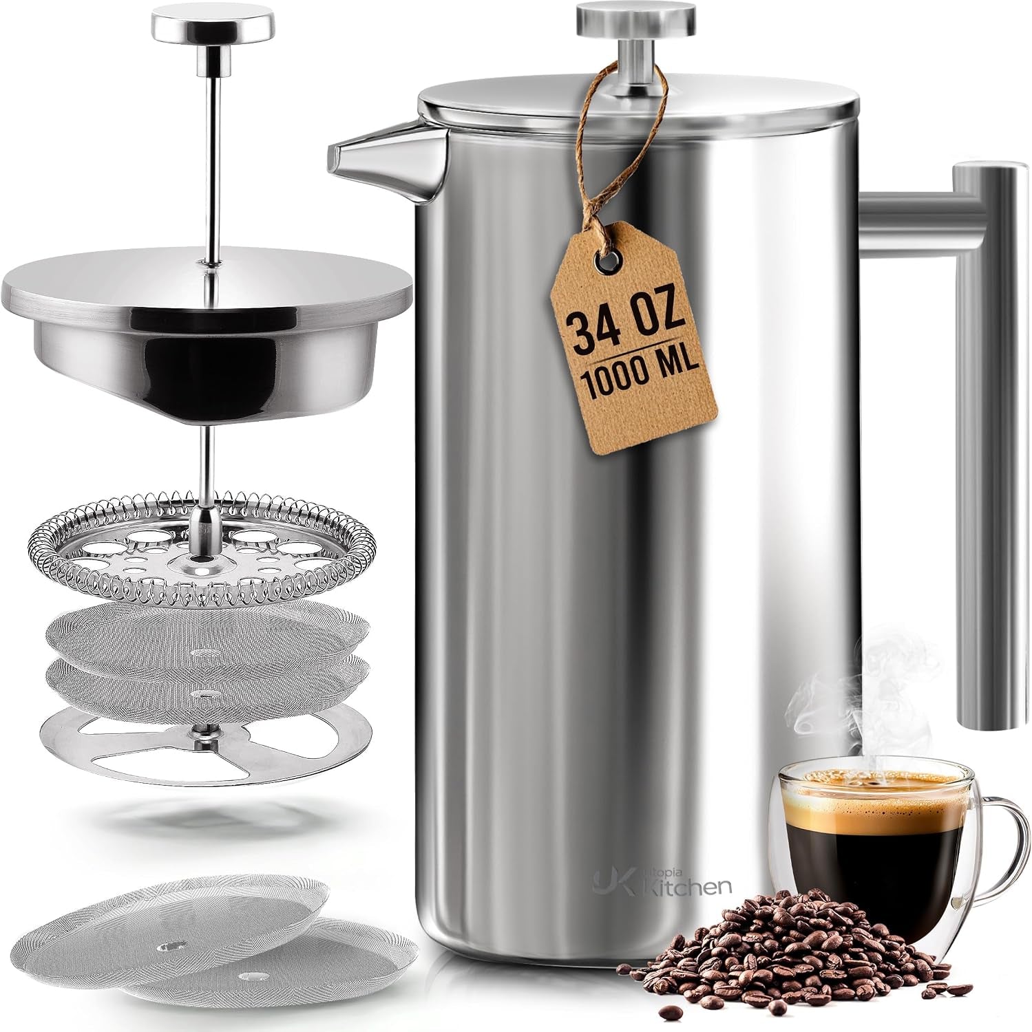 304-grade-stainless-steel-french-press-34-oz-silver-double-wall-insulated-coffee-press-with-4-level-filtration-system-include-2-extra-filters-rust-free-dishwasher-safe