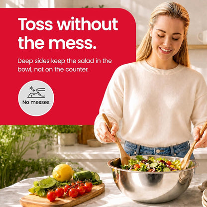 Large Mixing Bowl, 8 Quart Stainless Steel Bowl, 2 Pack5