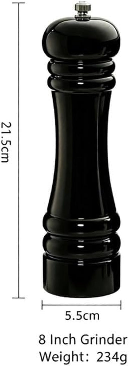 Glossy Pepper Grinder, Adjustable Manual Spice Mill with Ceramic Core for Peppercorns and Sea Salt, Black & White Optional2