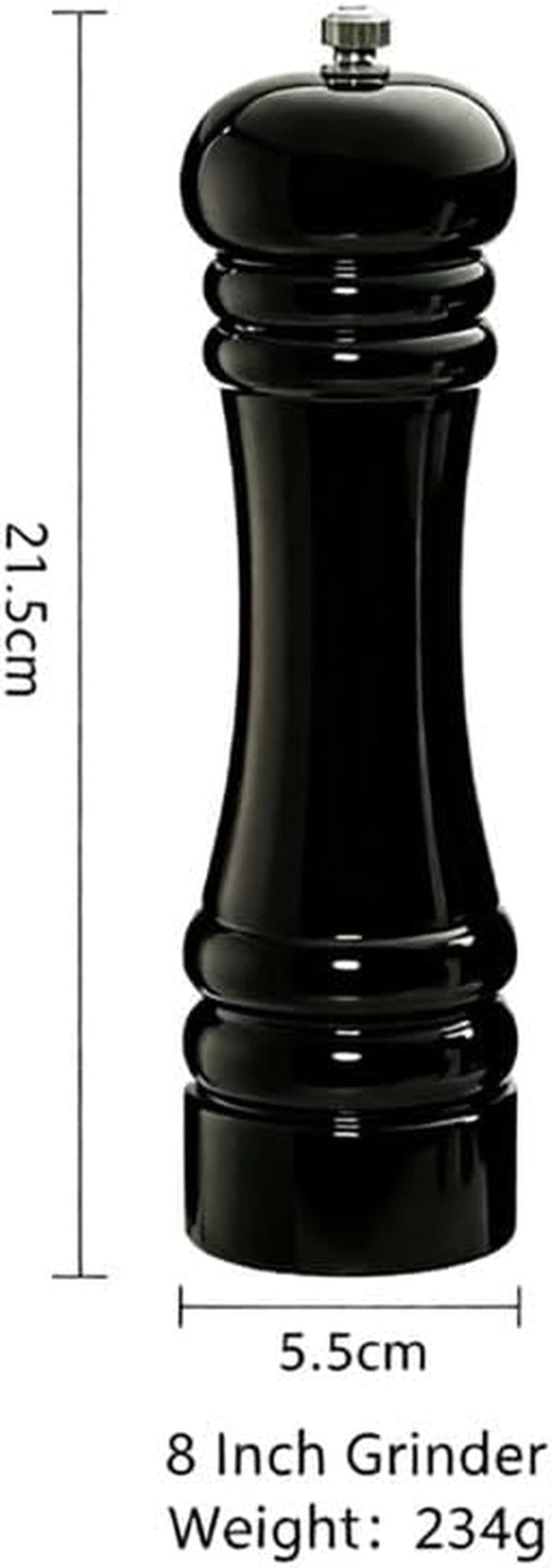 Glossy Pepper Grinder, Adjustable Manual Spice Mill with Ceramic Core for Peppercorns and Sea Salt, Black & White Optional2
