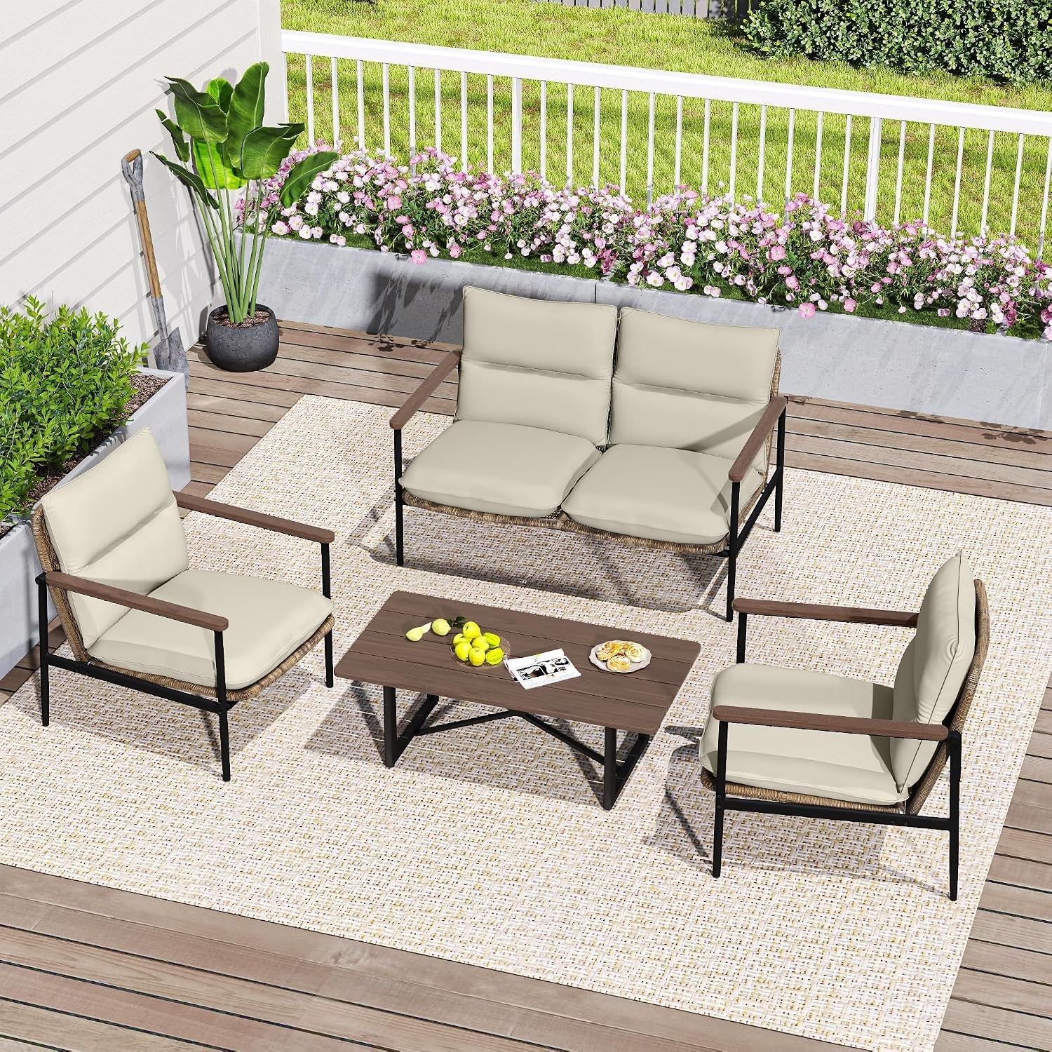 4-piece-outdoor-furniture-set-aluminum-patio-converation-set-with-wicker-seat-and-acacia-wood-armrest-loveseat-sofa-set-with-olefin-cushion-and-wood-table-for-garden-lawn-backyard