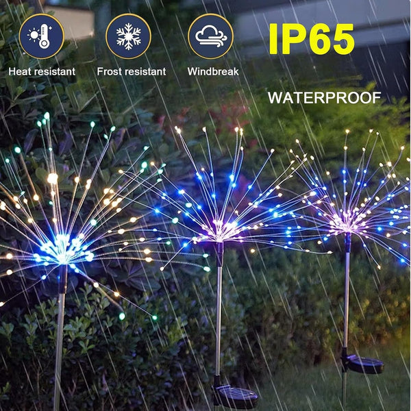 Solar Garden Firework Lights Outdoor, 4 Pack 360 LED 8 Lighting Modes Waterproof Landscape Decorative Sparklers Twinkling Starburst Lights for Yard Pathway Walkway Christmas, Colorful6