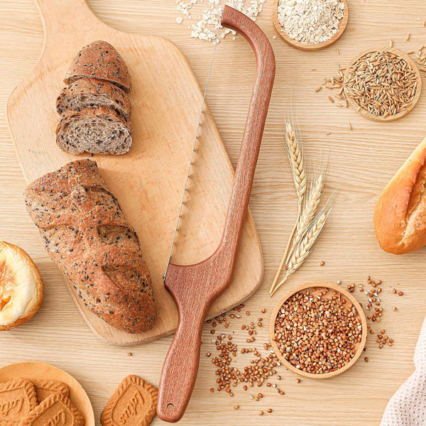 Bread Saw for Homemade Bread, Sourdough Bread Knife Slicer for Slicing, Wooden Bread Bow Knife for Sourdough4