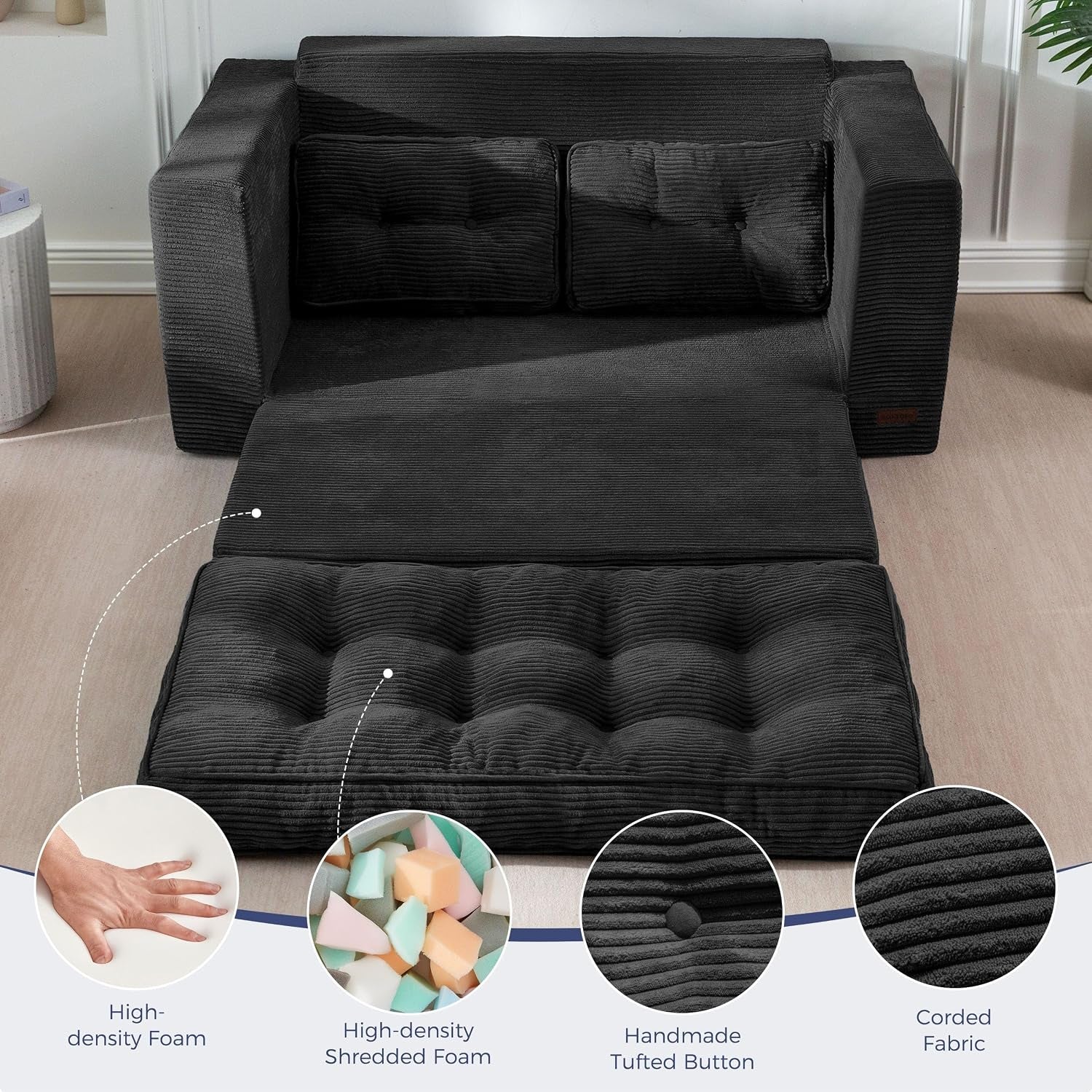 folding-sofa-bed-convertible-sleeper-loveseat-with-pillows