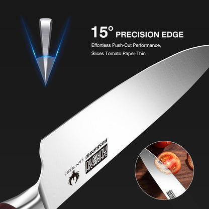 3PCS Kitchen Knife Set, Ultra Sharp Chef/Santoku/Paring Knives3
