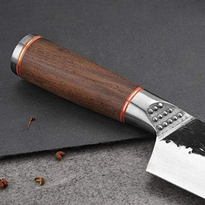 Meat Cleaver Knife, 8 Inch Forged Chef Knife 5Cr15Mov Steel Utility Kitchen Knives Cooking Tool Ebony Wood Handle Cleaver Slicing Meat Chef Knives6