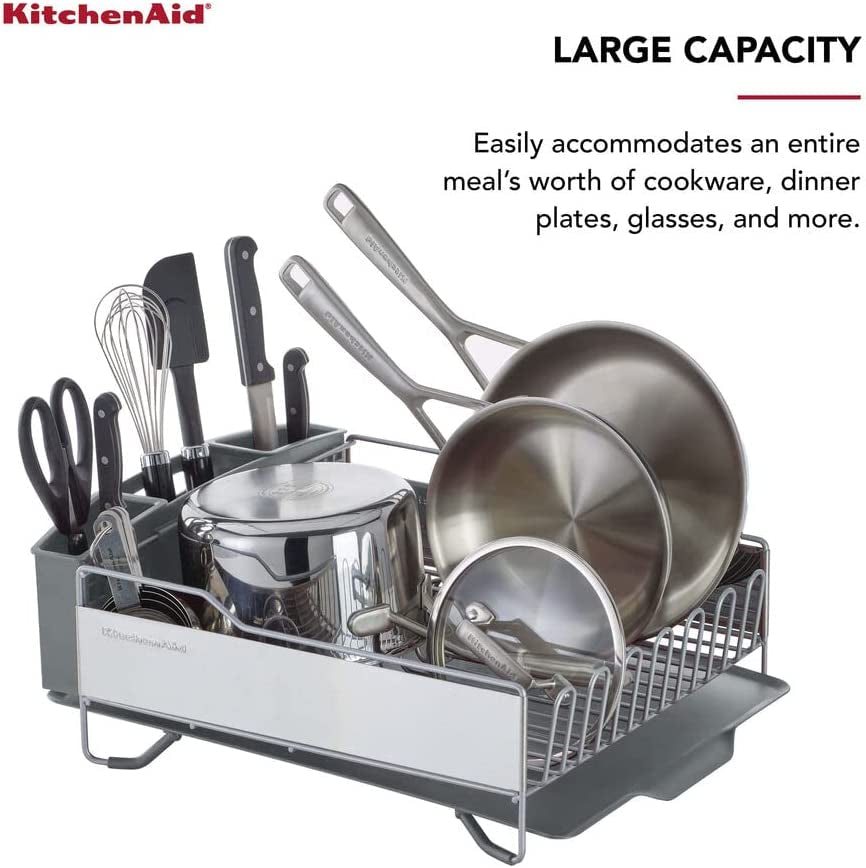 kitchenaid-large-capacity-full-size-rust-resistant-dish-rack-with-angled-drain-board-and-removable-flatware-caddy-light-grey