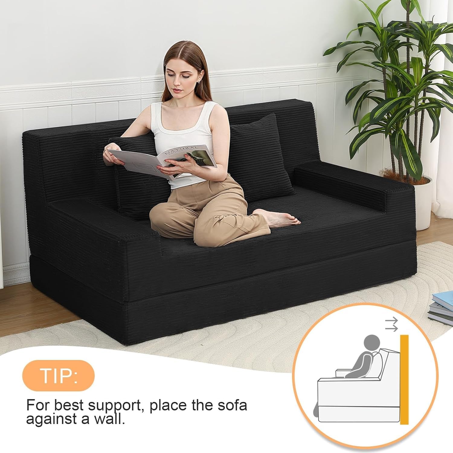 59-boneless-couch-bed-loveseat-futon-sofa-small-space-black