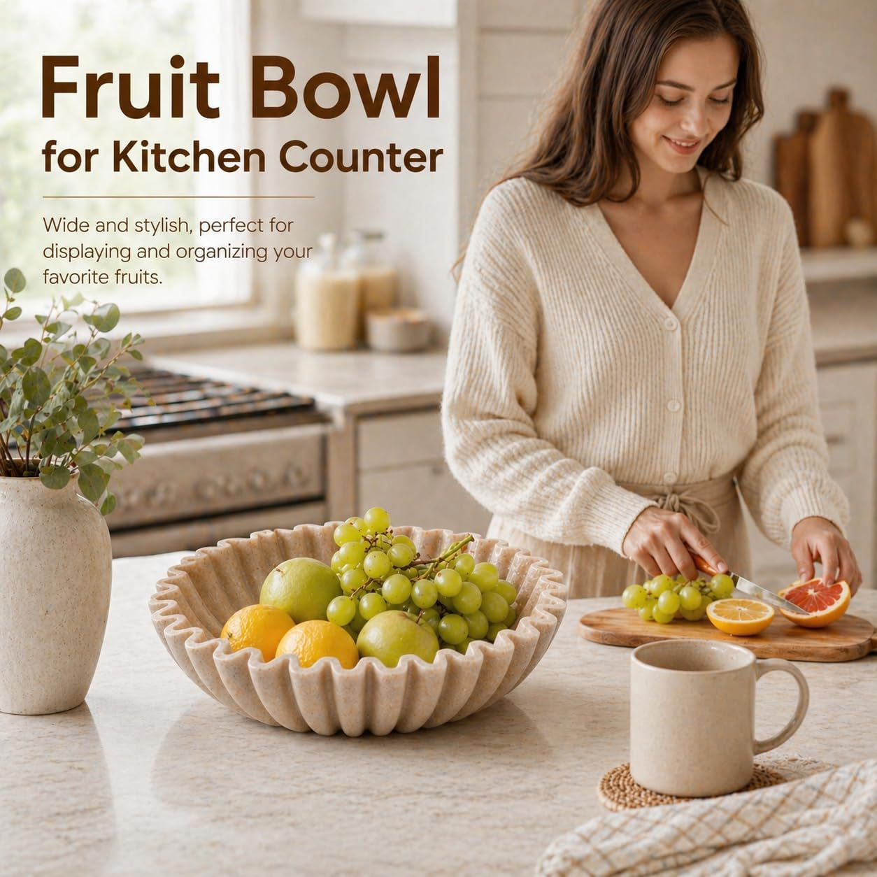 large-decorative-bowl-modern-handicraft-bowls-for-home-decor-fruit-bowl-for-kitchen-counter-ruffle-decor-stylish-key-bowl-for-entry-table-artificial-stone-beige