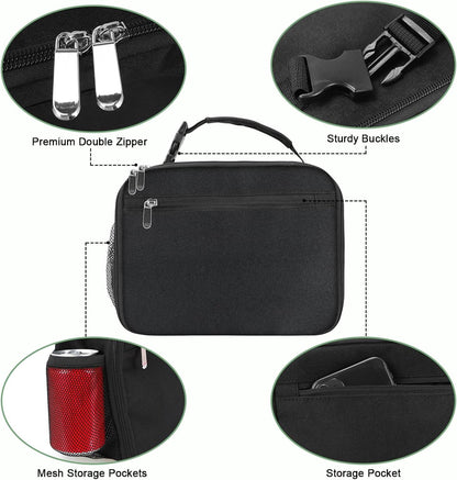 Kids Lunch Box for Boys Girls Lunch Bag Insulated Durable Lunchbox Children Lunch Tote Bag for School Black4