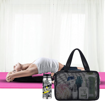 Mesh Shower Caddy Portable Toiletry Tote Gym Bag for College Dorm Bathroom (Black Large)5