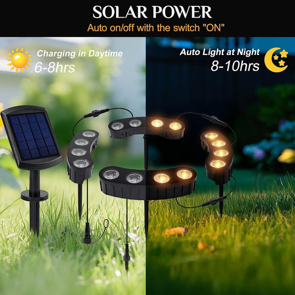 Solar Tree Lights Outdoor, Ring Uplights for Trees, Warm White COB LED6