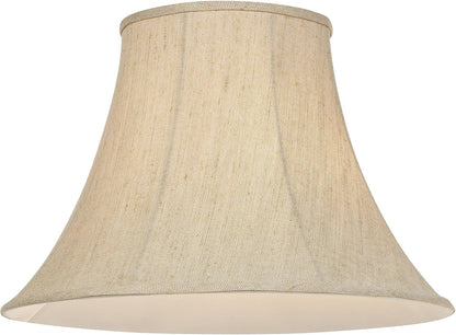 Extra Large Beige Linen Set of 2 Bell Lamp Shades 9X19X12.5 (Spider) | 9" Top X 19" Bottom X 12.5" High X 13.5" Slant Replacement for Table + Floor Lamps Shade Pre-Assembled Harp + Finial3