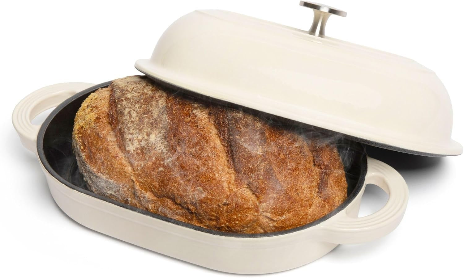 cast-iron-oval-bread-oven-10-x-6-5-rustic-dutch-oven-bread-cloche-with-steam-circulating-lid-for-perfect-sourdough