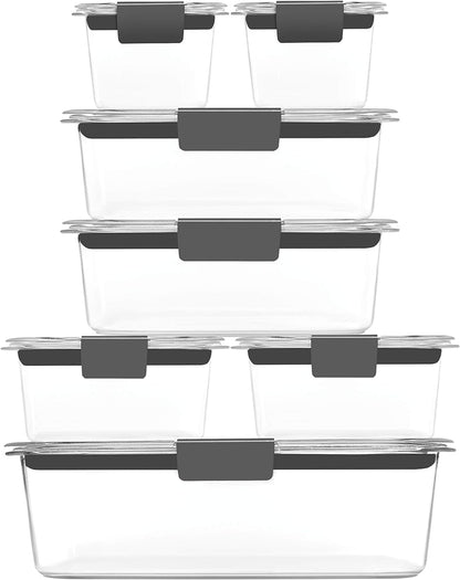 Rubbermaid Brilliance Food Storage Containers, 14 Piece Plastic Containers with Lids, Bpa-Free, Leak Proof, Clear2
