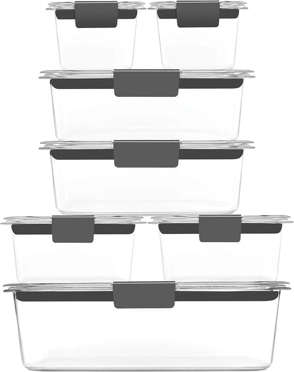 Rubbermaid Brilliance Food Storage Containers, 14 Piece Plastic Containers with Lids, Bpa-Free, Leak Proof, Clear2