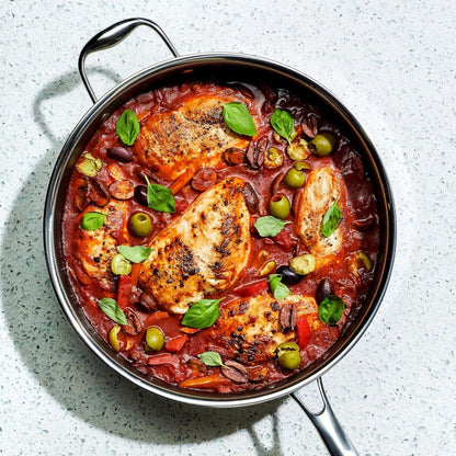 Hexclad 5.5 Qt Hybrid Nonstick Deep Sauté Frying Pan & Lid, Induction Ready | Stay-Cool Handles, Dishwasher and Oven Safe up to 900°F, Compatible with All Cooktops2