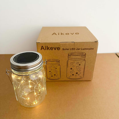 Solar Mason Jar Lights,4 Pack 30 Led Starry Fairy String Hanging Jar Lights,Solar Lanterns for Outdoor Patio Party Garden Wedding Halloween Christmas Projector Decor Light(Mason Jars/Handles Included)5