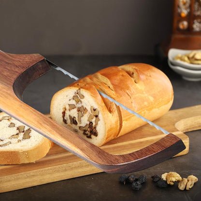 Sourdough Bread Knife, 16" Acacia Wood Slicer for Homemade Bread | Wood Bow with a Serrated Stainless Steel Blade Cuts Even Slices of Crusty Sourdough, Bagels and Baguettes8