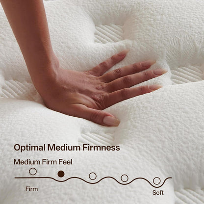 12 Inch Queen Mattress in a Box, Hybrid Queen Mattress with Gel Memory Foam & Pocket Springs, Medium Firm Feel, Fiberglass Free, Pressure Relief, Edge Support (Queen, 12, 12, Inches)2