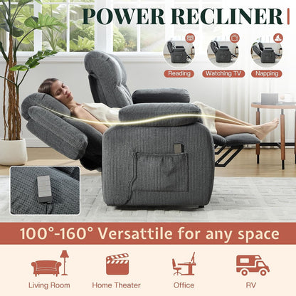 78" Power Reclining Sofa, Electric Recliner Couch, Dark Gray3