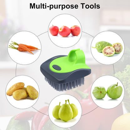 4 Pieces Vegetable Brush Potato Scrubber Brush Silicone Hard and Soft Side Fruit Cleaning Tools for Delicate or Tough-Skinned Vegetables4