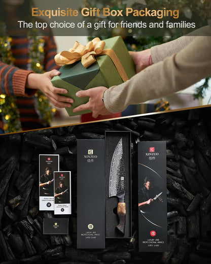 8.6 Inch Professional Damascus Chefs Knife,67 Layers Damascus Steel Kitchen Knife,10Cr15Comov Steel Core,Very Sharp for Vegetables Meat Cutting for Home Kitchen,Burnt White Oak Wood Handle7