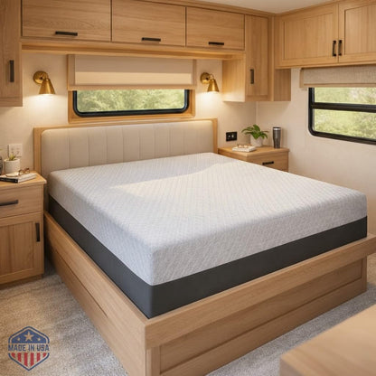 10 Inch RV Short Queen Mattress, Made in the USA, Certipur-Us®, Oeko-Tex®, and Fiberglass-Free™ Certified Cooling Memory Foam Camper Bed - Medium1