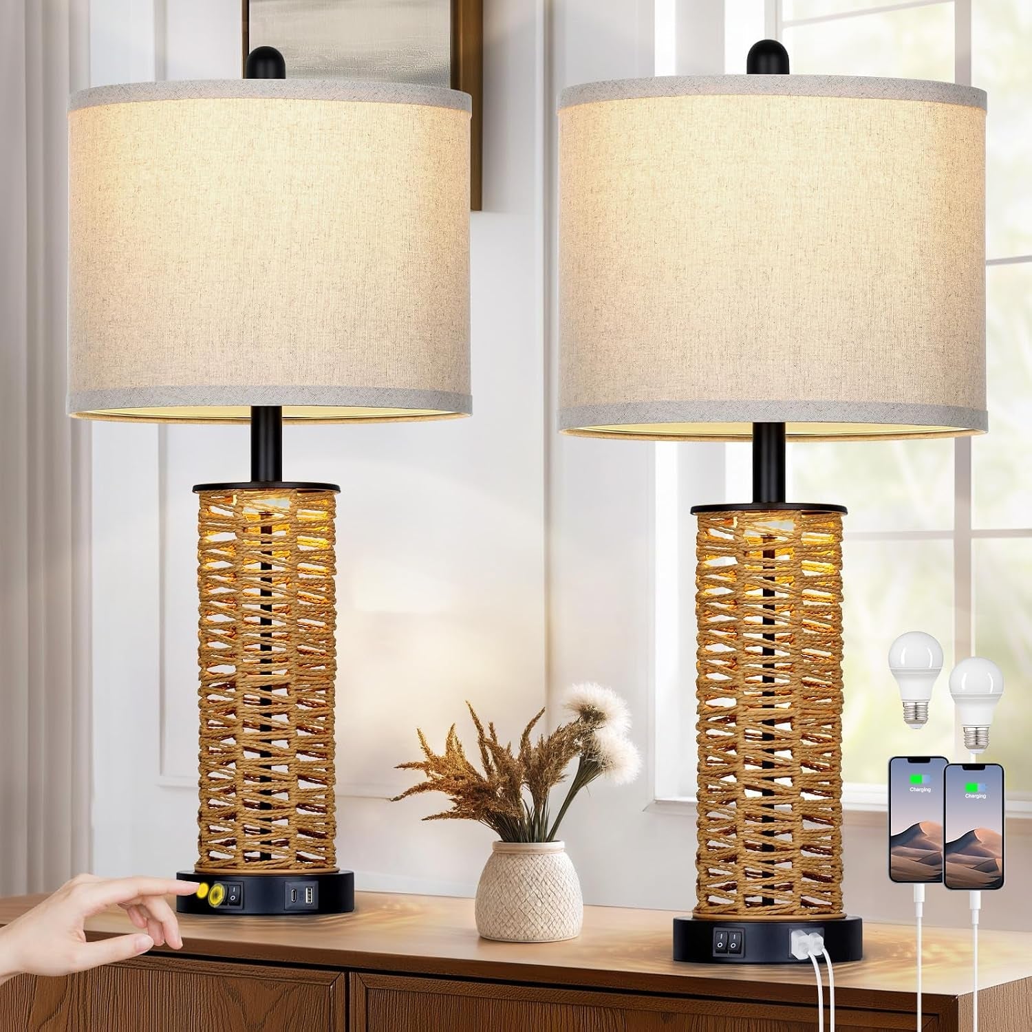 27-boho-rattan-table-lamps-set-of-2-coastal-bedside-lamp-with-night-light-woven-wicker-bedroom-nightstand-lamps-with-usb-a-c-charging-port-tall-farmhouse-lamp-for-living-room-end-table