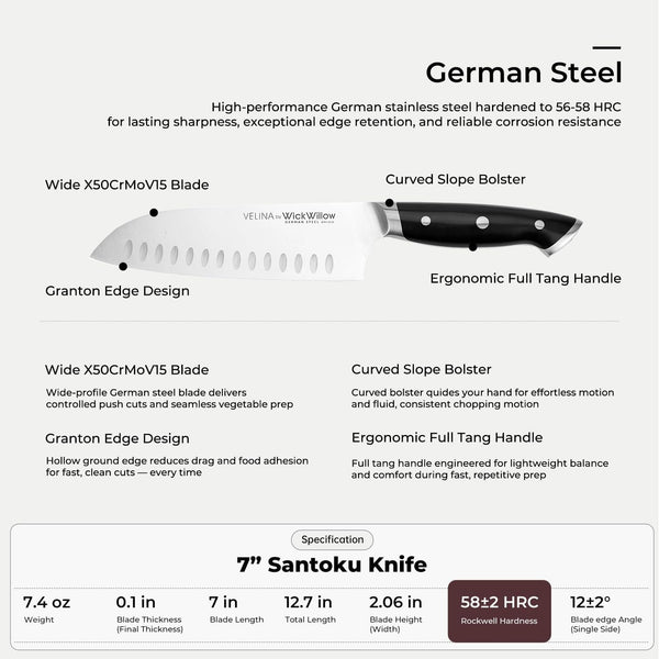 7” Santoku Knife – Sharp Forged German Steel Kitchen Knife6