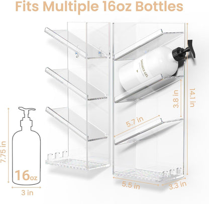 Acrylic Bathroom Organizer Caddy Shampoo Holder Combination Shelf6