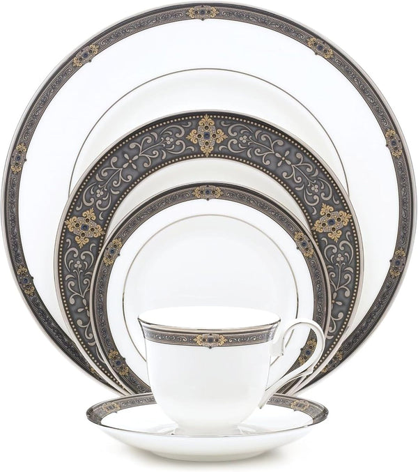 Vintage Jewel 5 Piece Boxed Set White Dinnerware1
