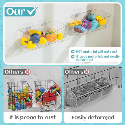2 Pack Bath Toy Storage Holder, Clear Bath Toy Organizer (2 US Gal)6